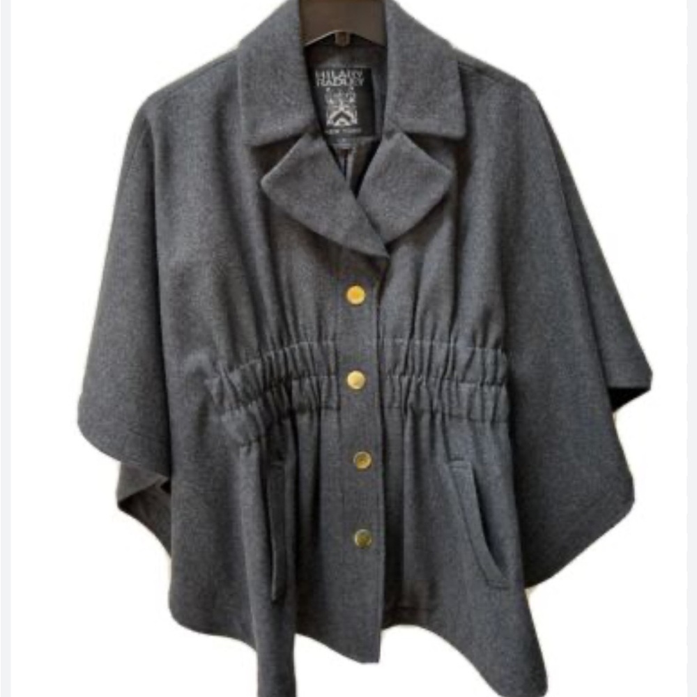 Hilary Radley Charcoal Gray Women's Poncho Coat